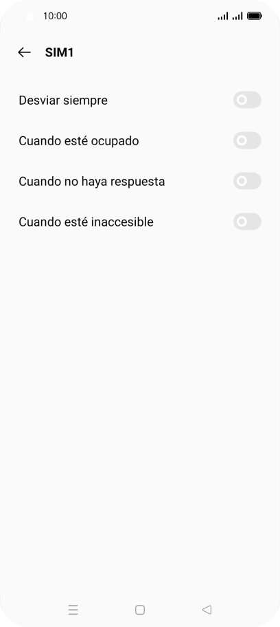 Pulsa el indicador  junto al tipo de desvío deseado.