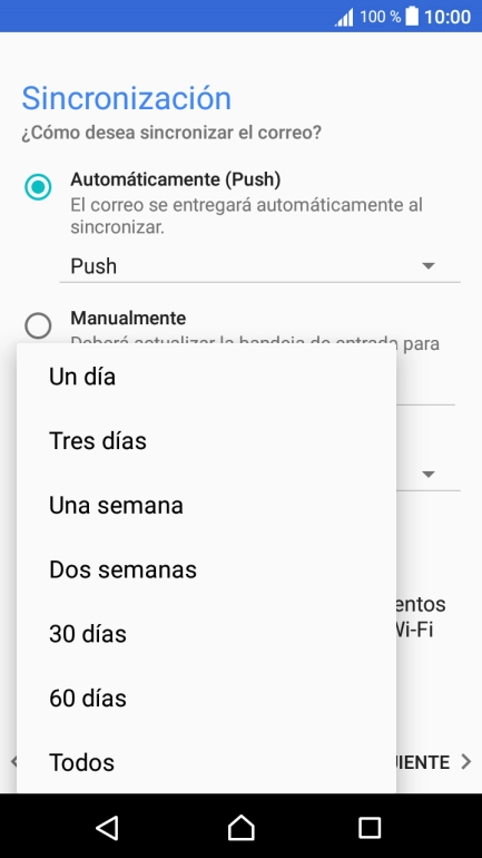 Pulsa el ajuste deseado.