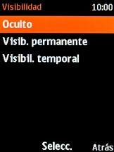 Selecciona el ajuste deseado para activar o desactivar la visibilidad por Bluetooth.