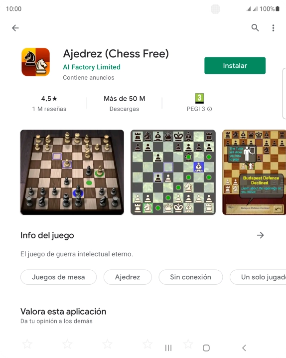 Pulsa Instalar y sigue las indicaciones de la pantalla para instalar la app.