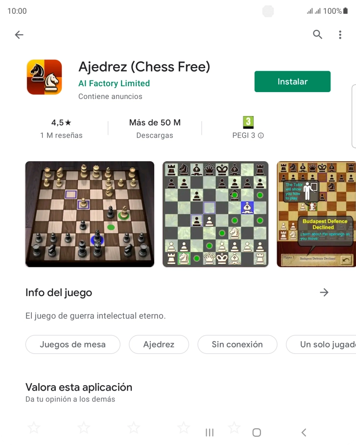 Pulsa Instalar y sigue las indicaciones de la pantalla para instalar la app.