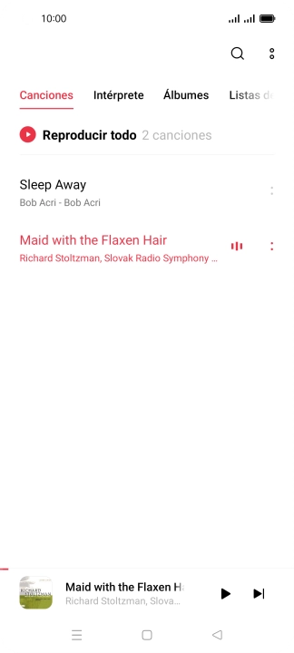 Pulsa el título de la canción en la parte inferior de la pantalla.