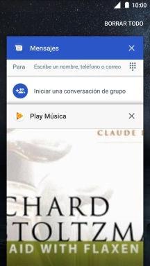 Para cerrar una sola aplicación en ejecución, desliza el dedo hacia la derecha sobre la aplicación deseada.