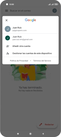 Pulsa la cuenta de correo electrónico deseada.
