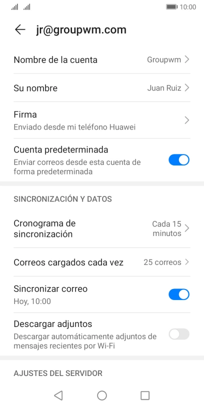 Pulsa Nombre de la cuenta.