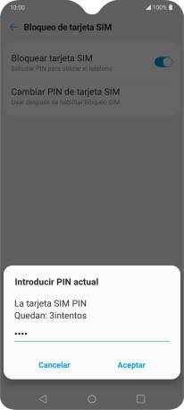 Introduce tu código PIN y pulsa Aceptar.