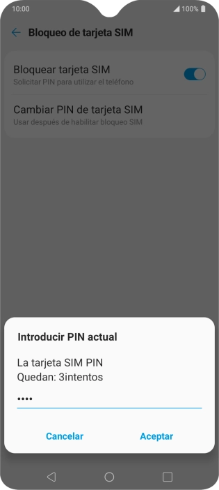 Introduce tu código PIN y pulsa Aceptar.