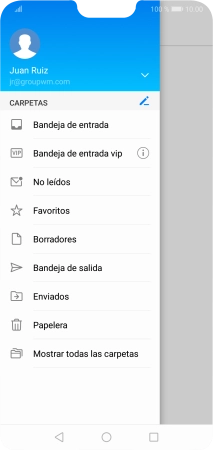 Pulsa la lista desplegable de las cuentas de correo electrónico.