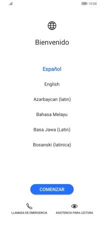 Pulsa el idioma deseado.