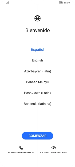 Pulsa el idioma deseado.