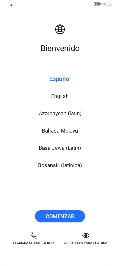 Pulsa el idioma deseado.