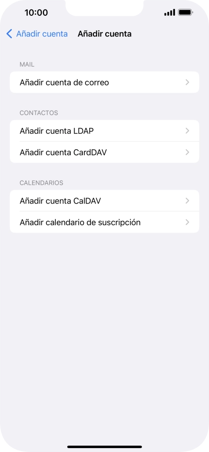 Pulsa Añadir cuenta de correo.