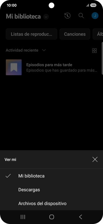 Pulsa una categoría y desplázate al archivo de música deseado.