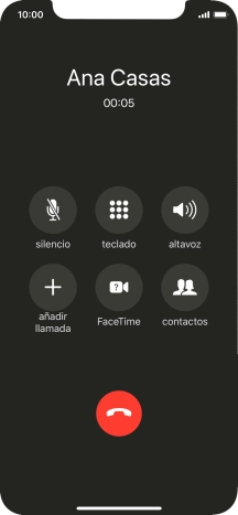 Pulsa el icono de finalizar llamadas para colgar.