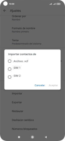 Pulsa la tarjeta SIM deseada.