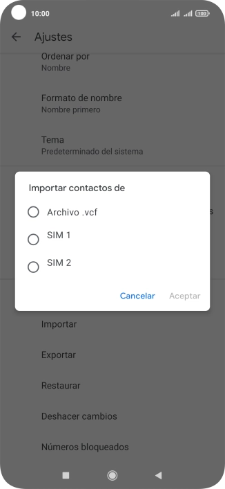 Pulsa la tarjeta SIM deseada.
