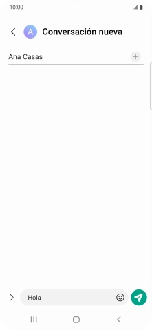 Pulsa el icono de envío cuando termines de escribir el mensaje corto.
