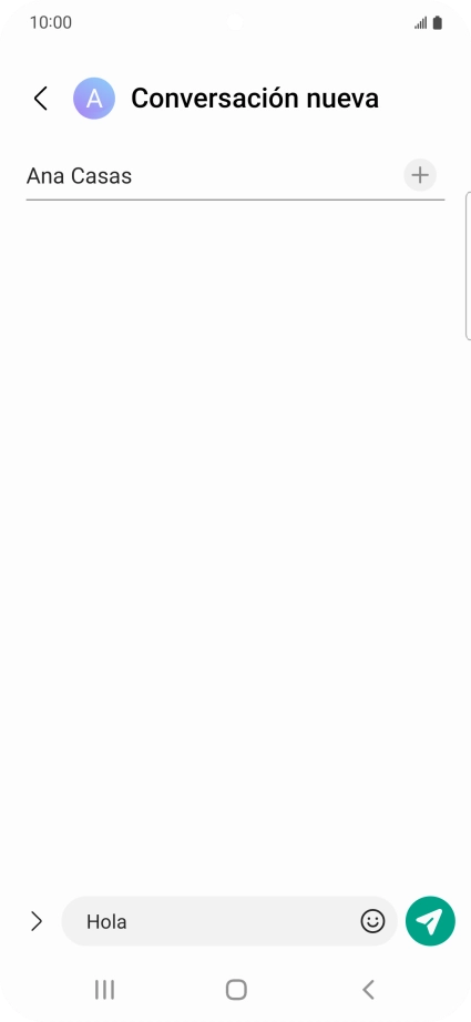 Pulsa el icono de envío cuando termines de escribir el mensaje corto.