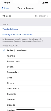 Pulsa los timbres de llamada deseados para escucharlos.