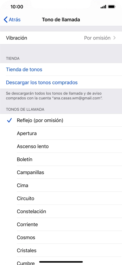 Pulsa los timbres de llamada deseados para escucharlos.
