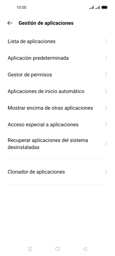Pulsa Lista de aplicaciones.