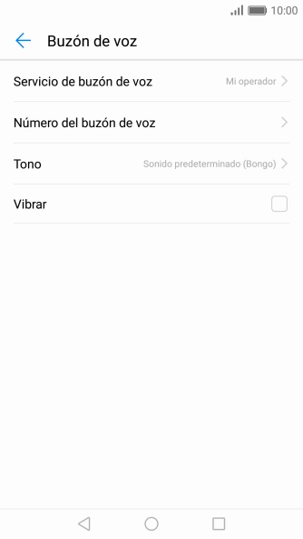 Pulsa Número del buzón de voz.