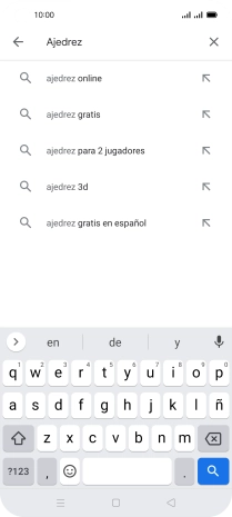 Introduce el nombre del tema o de la app y pulsa el icono de búsqueda.