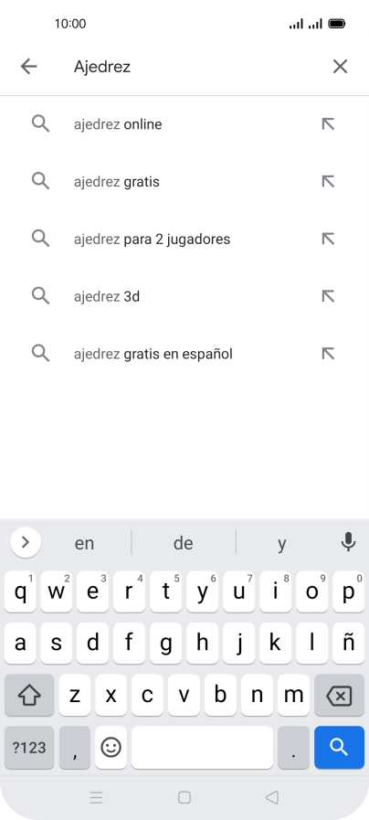 Introduce el nombre del tema o de la app y pulsa el icono de búsqueda.