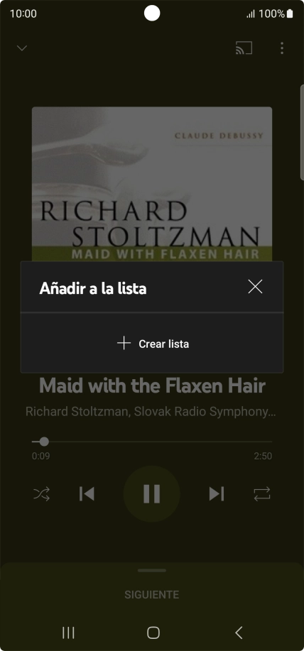 Pulsa Crear lista.