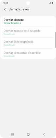 Pulsa el tipo de desvío deseado.