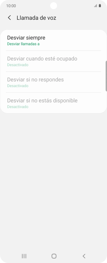 Pulsa el tipo de desvío deseado.