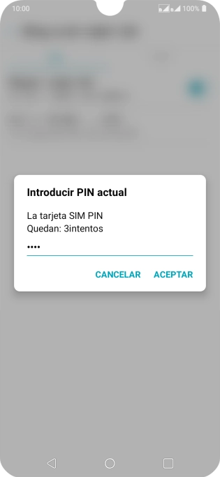 Introduce tu código PIN y pulsa ACEPTAR.