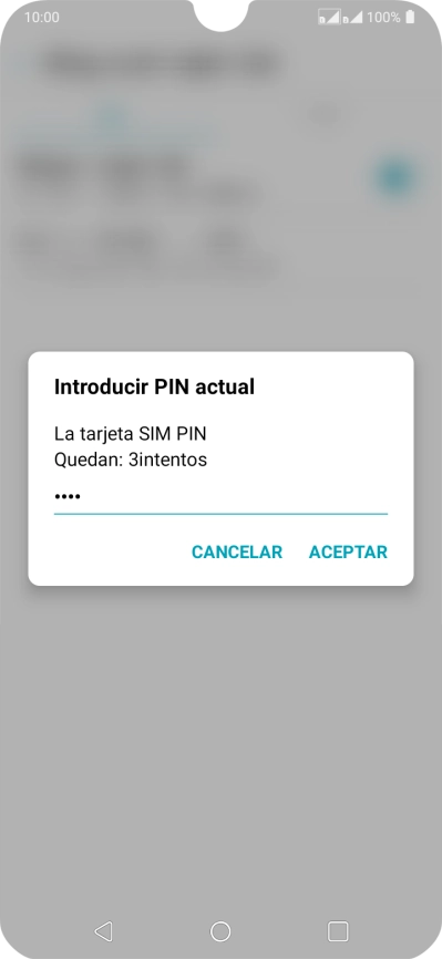 Introduce tu código PIN y pulsa ACEPTAR.