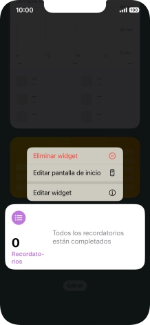 Pulsa Eliminar widget.