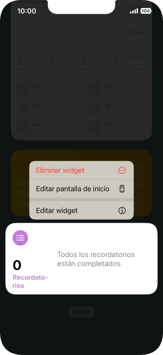 Pulsa Eliminar widget.