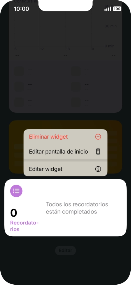 Pulsa Eliminar widget.