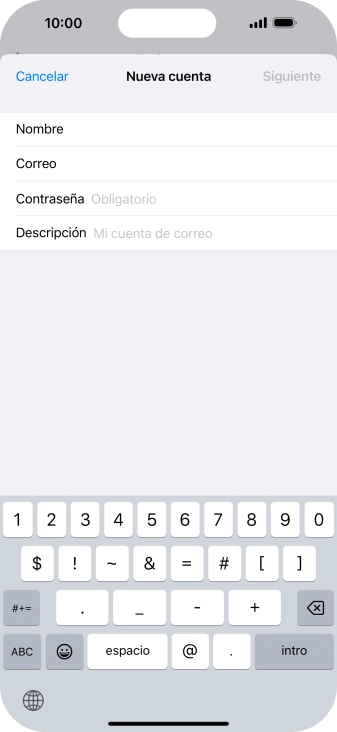 Pulsa Contraseña e introduce la contraseña de tu cuenta de correo electrónico.