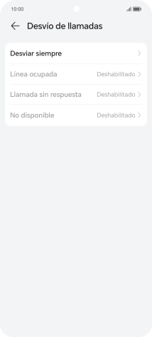 Pulsa el tipo de desvío deseado.