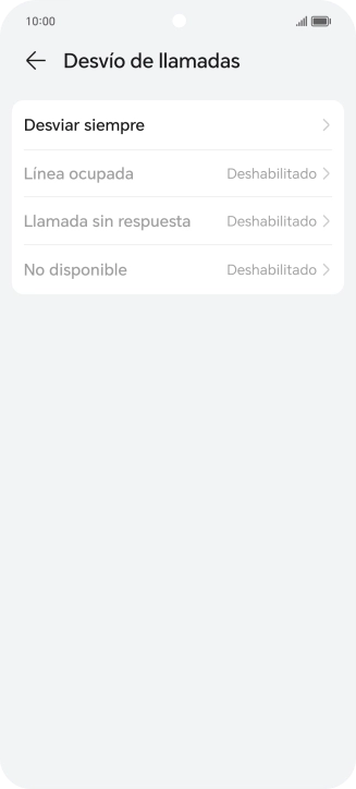 Pulsa el tipo de desvío deseado.