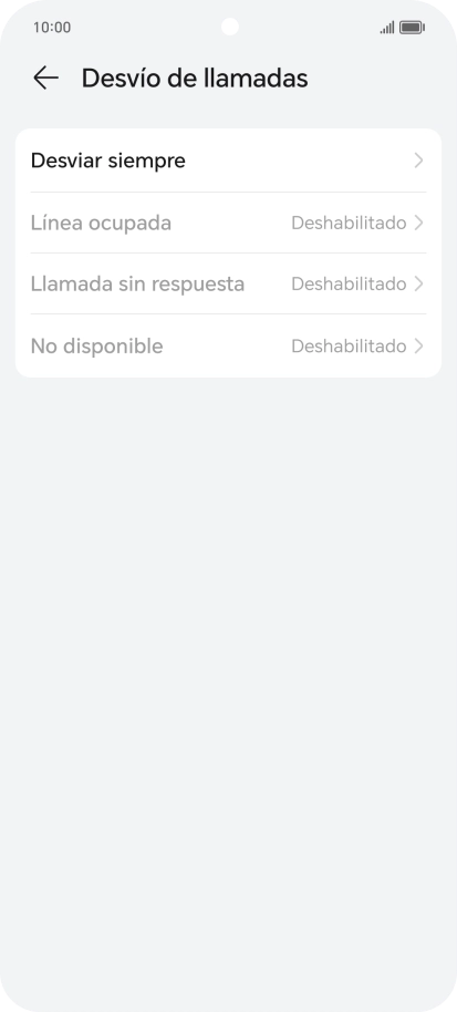 Pulsa el tipo de desvío deseado.