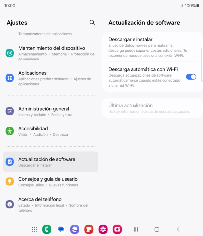 Pulsa Descargar e instalar. Si hay una versión de software nueva disponible, aparecerá ahora en la pantalla. Sigue las indicaciones de la pantalla para actualizar el software del teléfono.