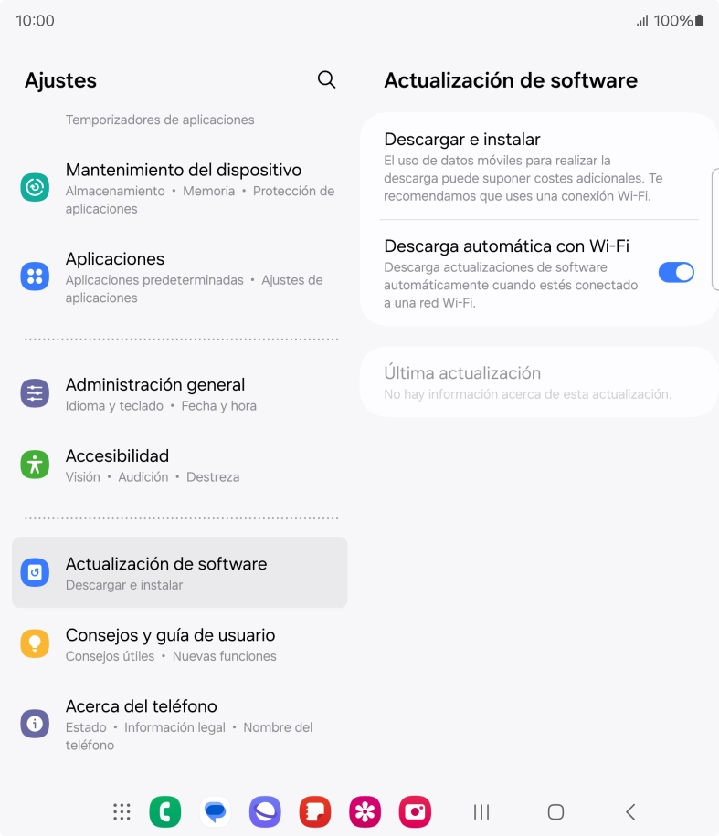 Pulsa Descargar e instalar. Si hay una versión de software nueva disponible, aparecerá ahora en la pantalla. Sigue las indicaciones de la pantalla para actualizar el software del teléfono.