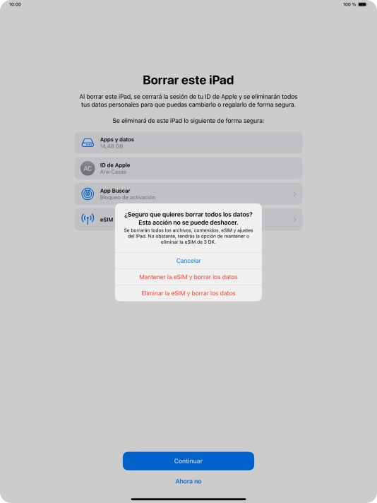 Pulsa el ajuste deseado.