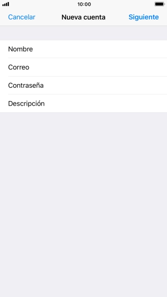Pulsa Descripción e introduce el nombre de la cuenta de correo electrónico.