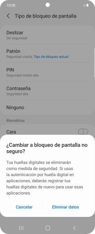 Pulsa Eliminar datos.