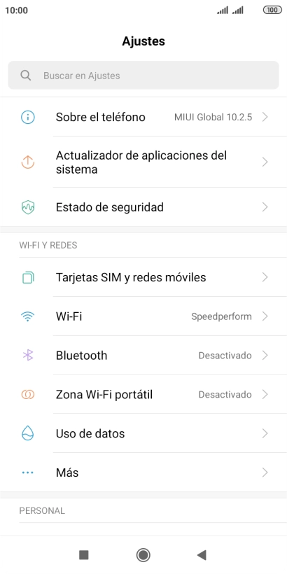 Pulsa Tarjetas SIM y redes móviles.