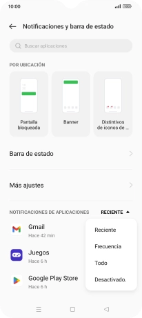 Pulsa el ajuste deseado.