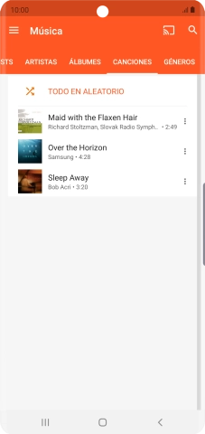 Pulsa el archivo de música deseado.