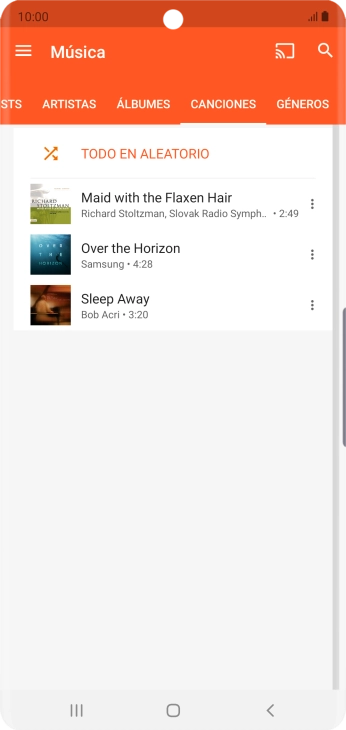 Pulsa el archivo de música deseado.