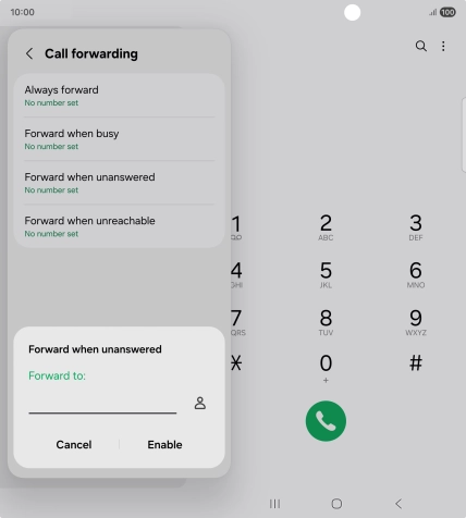 Key in +447836121121 and press Enable.